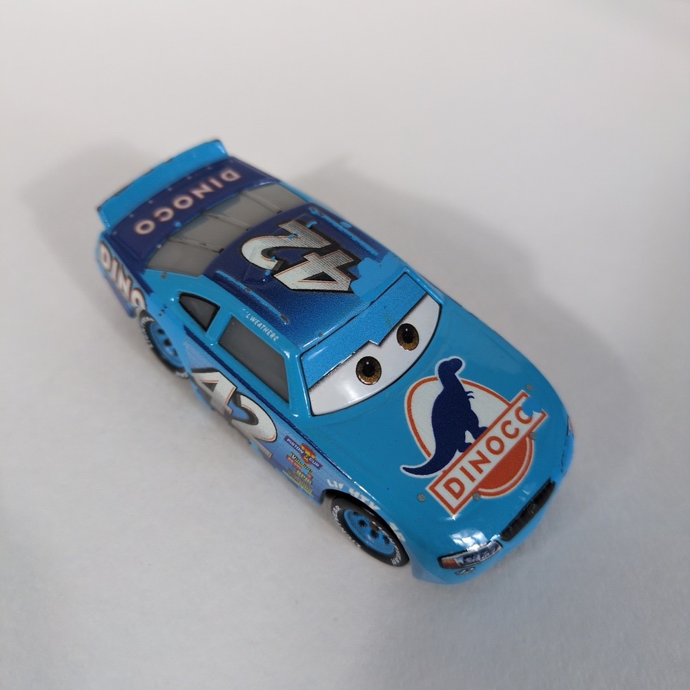 Disney Pixar Cars Cal Weathers Dinoco 42 Blue Diecast Race Car Mattel